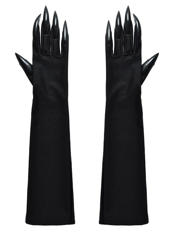 Gothic Punk Black Halloween Gloves
