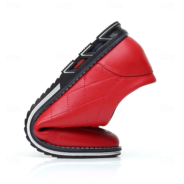 Men's Stylish Lace-Up Quilted Faux Blue Sneakers - Leather