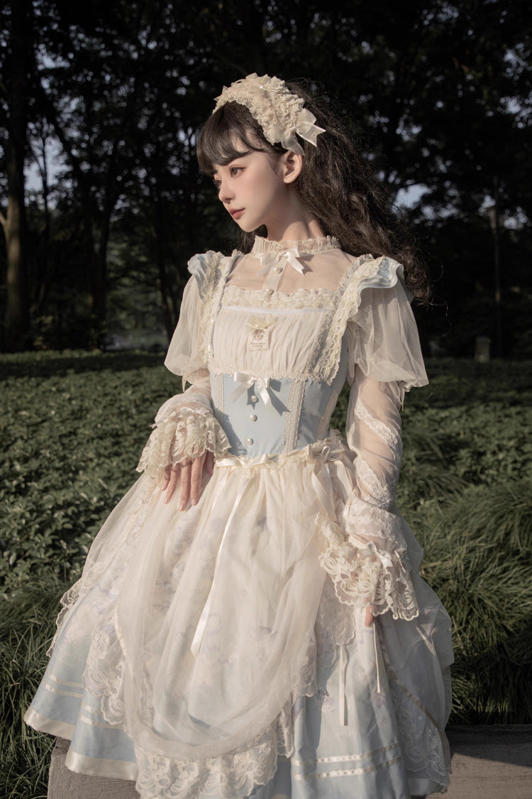 Dream Doll Sweet Lolita Ballet Rabbit Print Jsk Dress 2 Colors