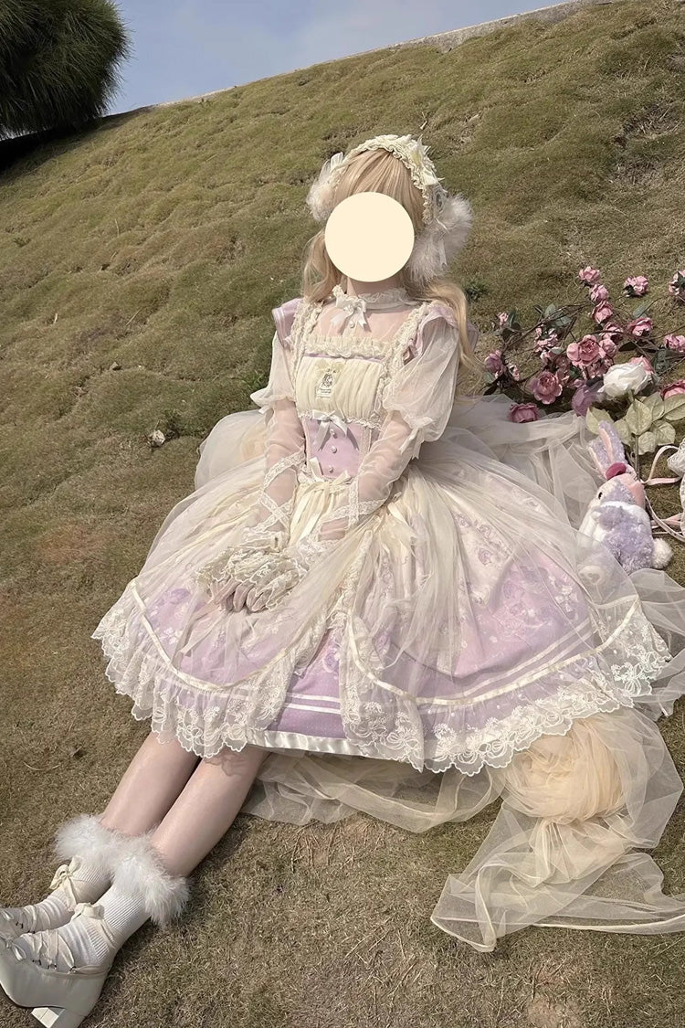 Dream Doll Sweet Lolita Ballet Rabbit Print Jsk Dress 2 Colors