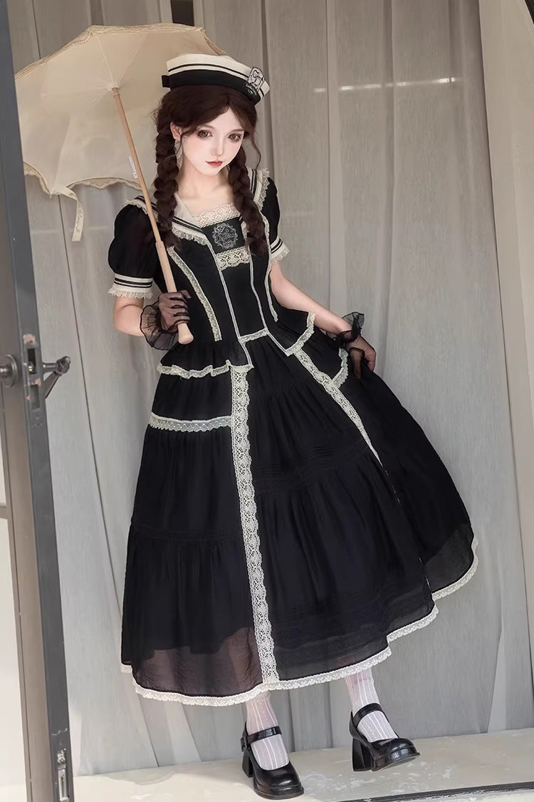 Noir Embroidered Lace Classic Skirt Set - The Port Beyond Coordinates
