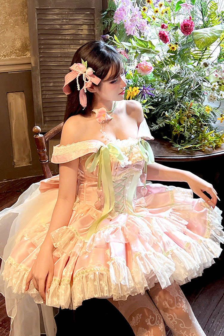 Tulip Love Song Princess Dress with Boat Neck & Ruffles