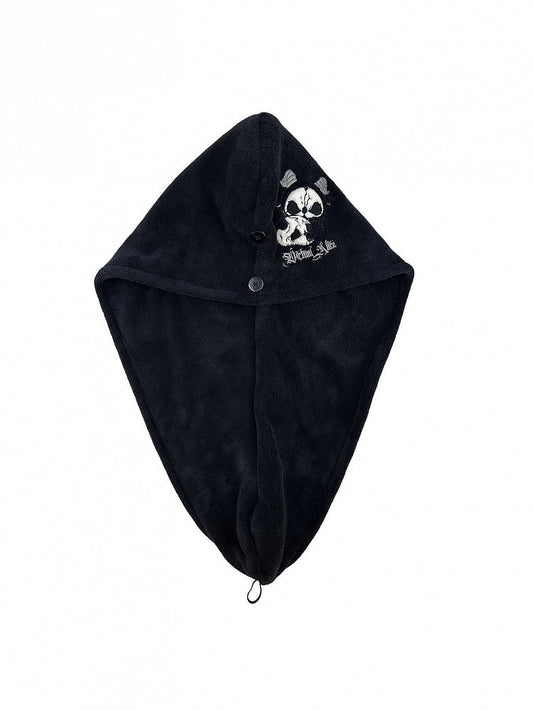 Gothic Hair White Wrap Drying and Grim Reaper Black Towel