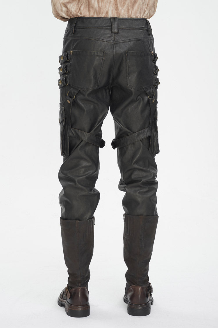 Men's Gothic Pants with Bronze Studs & Oversized Pocket