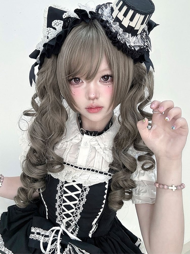 Long Claw Brown Clips Length Wig Double With Synthetic Ponytail 30CM