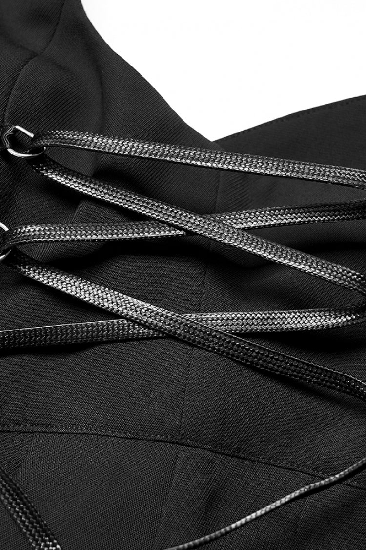 Pleated Gothic Slip Dress with High Waist for Women