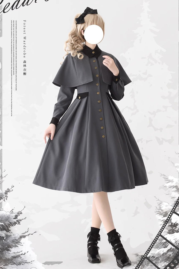 Classic Vintage Long-Sleeve Cardigan Coat in 3 Shades - Cedar Forest