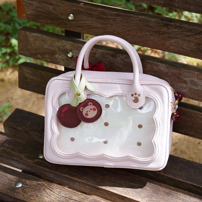 Cute Bow Cherry Bear Cross Bag