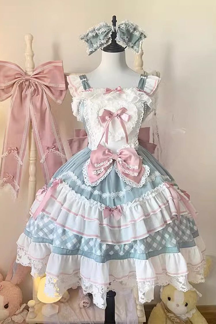 Heartbeat Floral Sleeveless Bow Lace Sweet Lolita Dress