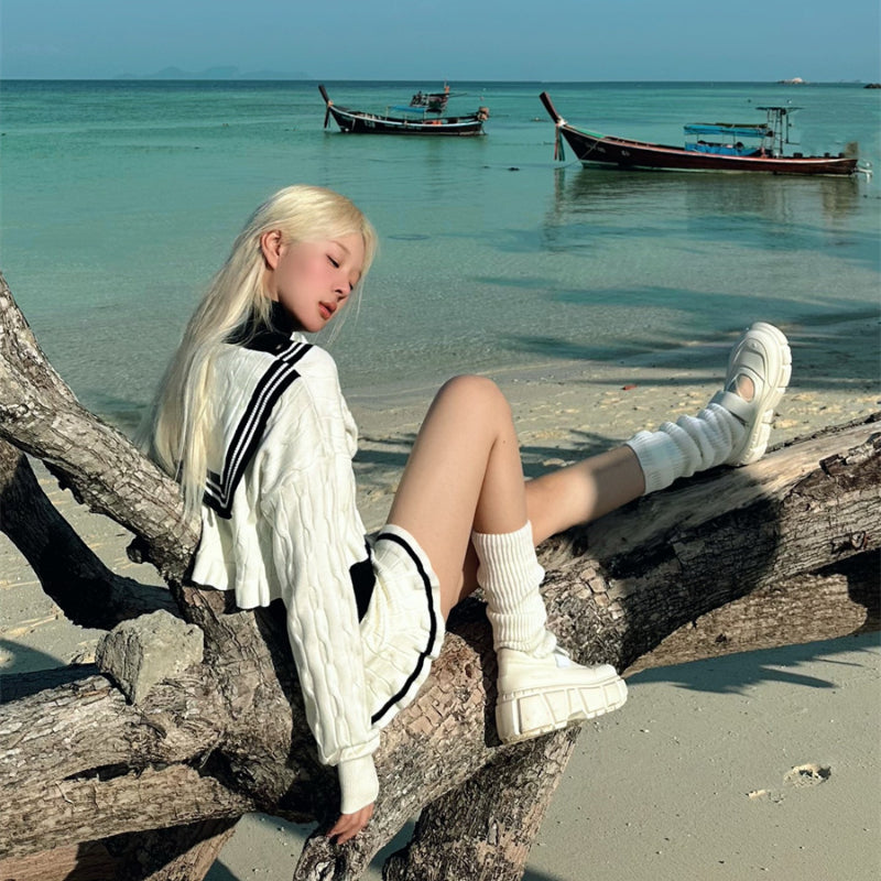 Black and White Top Skirt Set - Heartzcore MK Kawaii Store