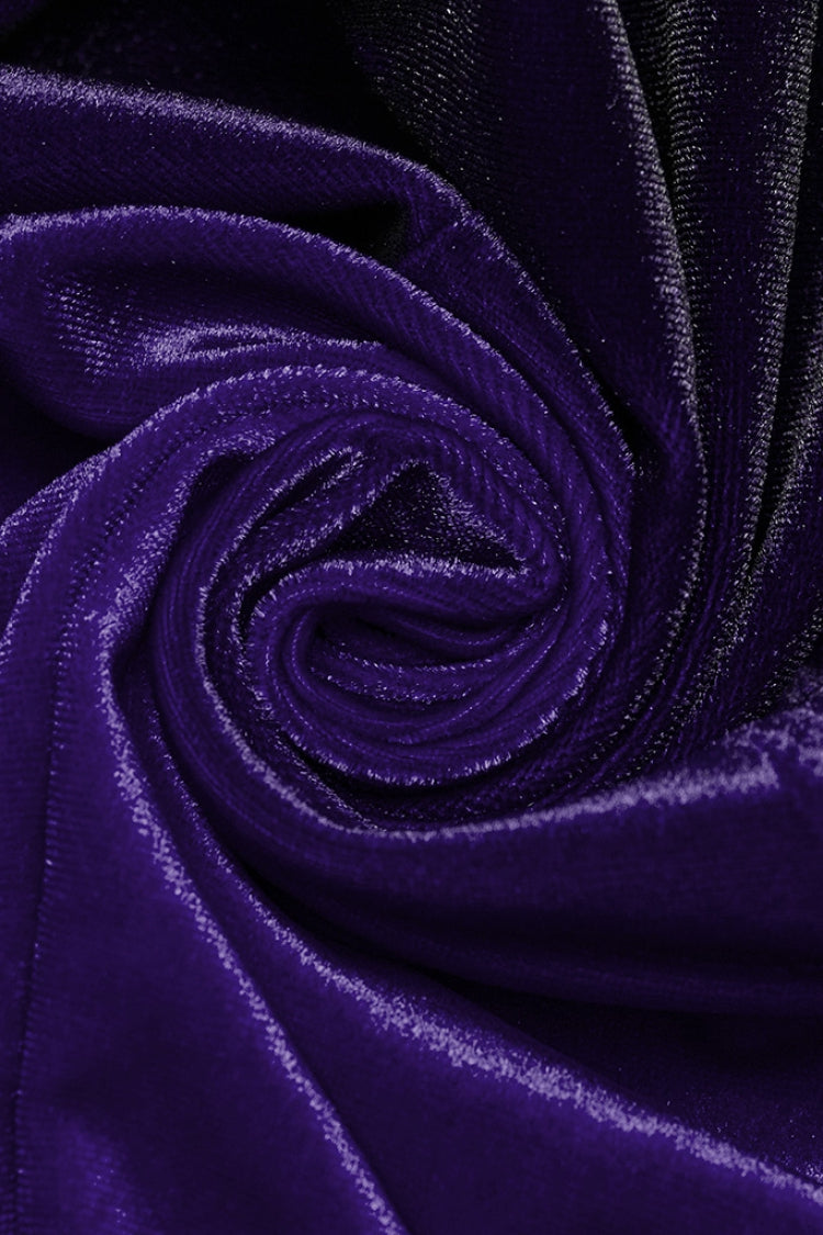 Velvet Doll Collar Gradient Embroidered Gothic Dress