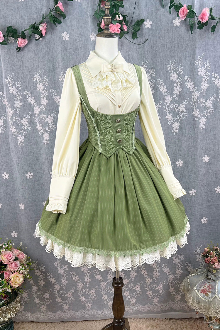 Dreamlike Realm Sleeveless Printed Ruffled Embroidered Corset Elegant Sweet Lolita JSK Dress