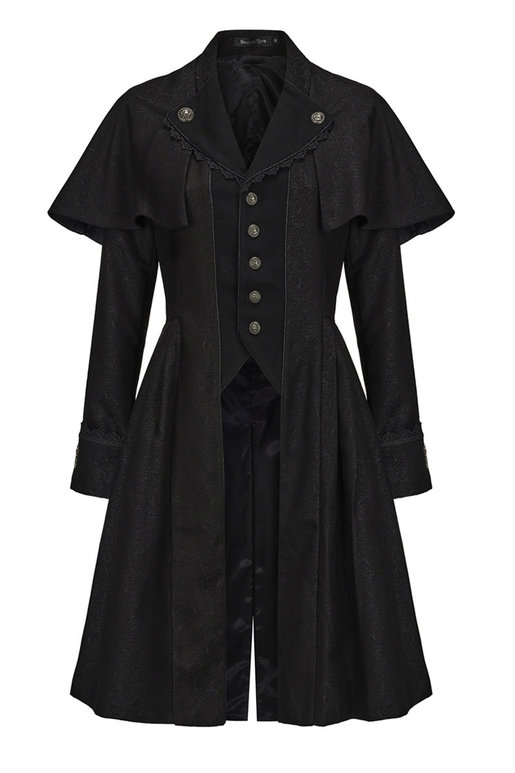 Noir Long Sleeve Ouji Fashion Vintage Elegant Prince Long Coat - The Eternal Sea of Hope