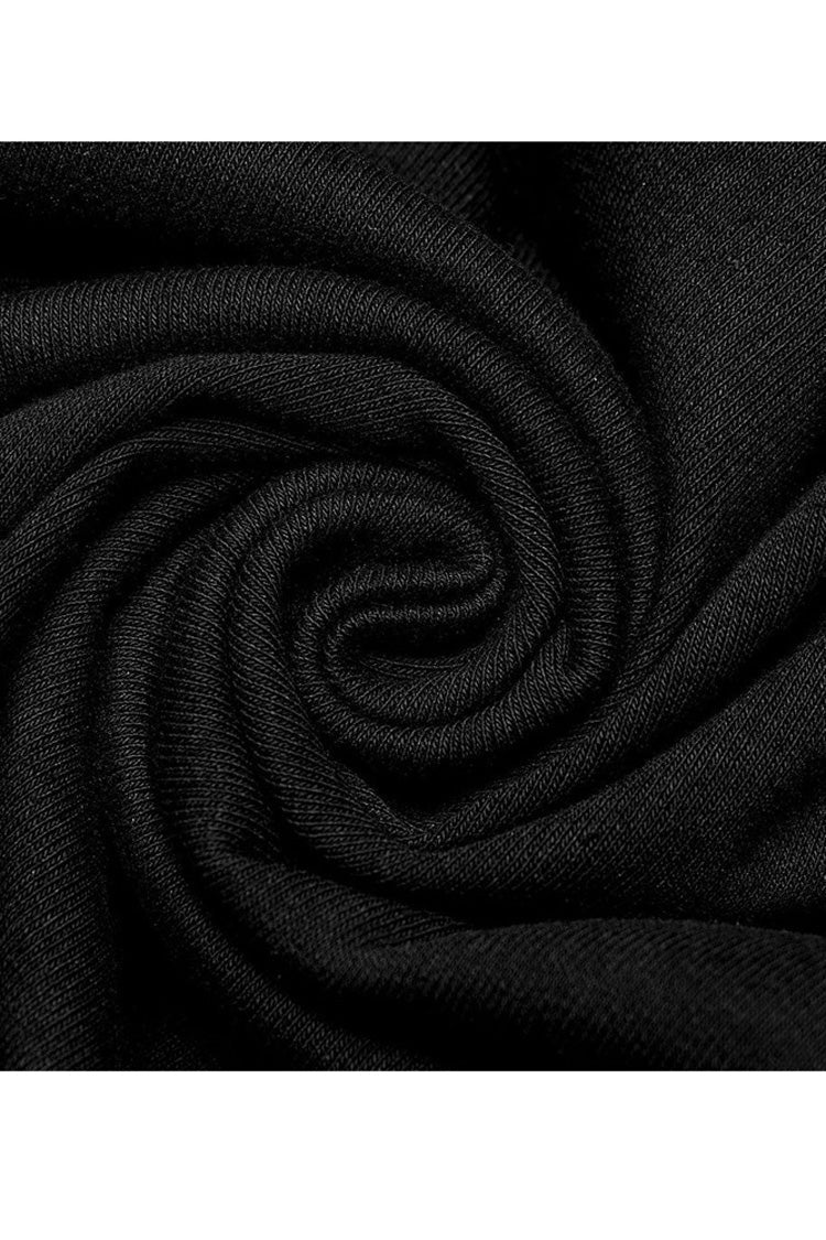 Stretch Punk T-Shirt with Chain Cutout and Turtleneck