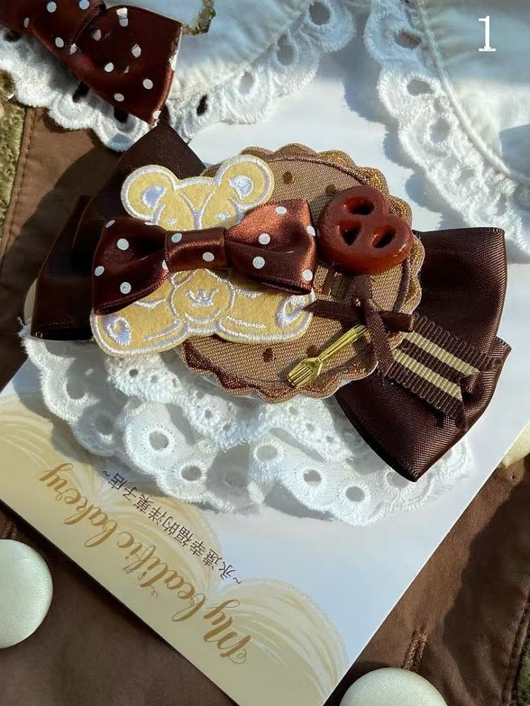 Bowknot Cookie Options Applique Bear 2 Hairclip