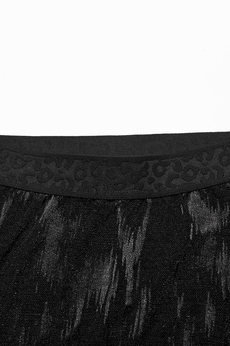 Python-Print Mesh Gothic Flared Trousers in Noir