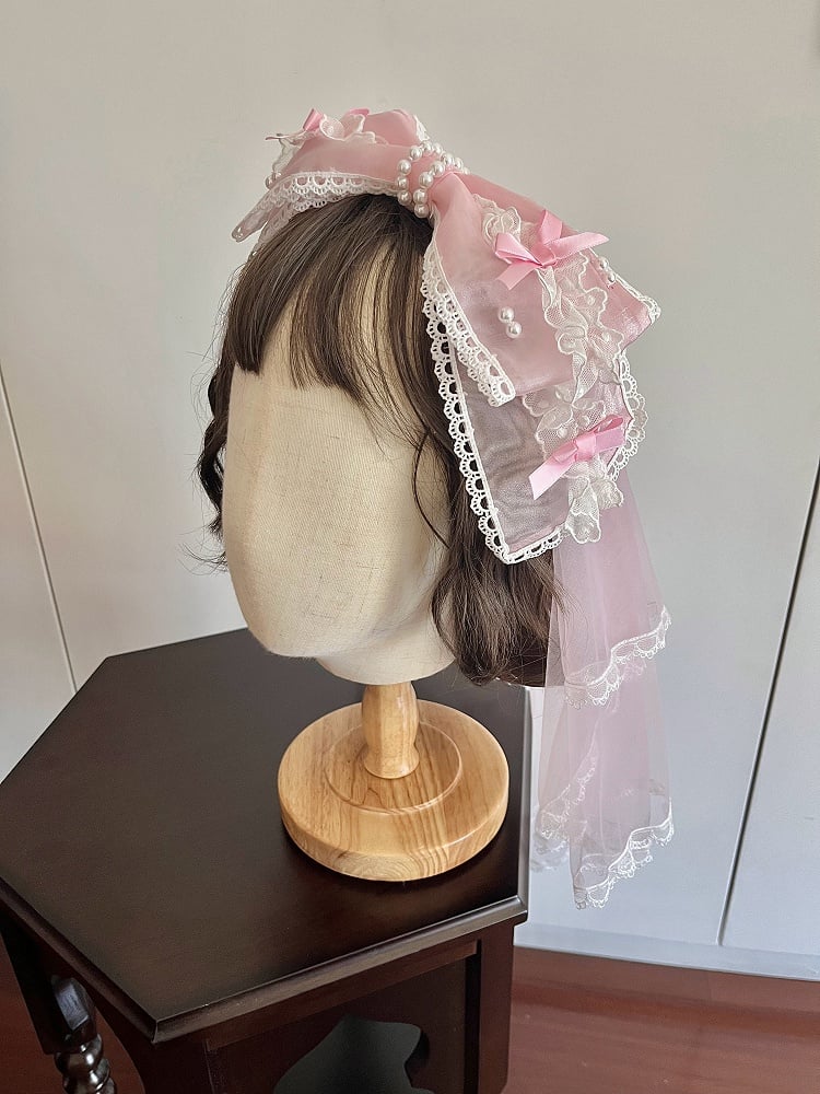 Black Pink Veil KC Bowknot with /