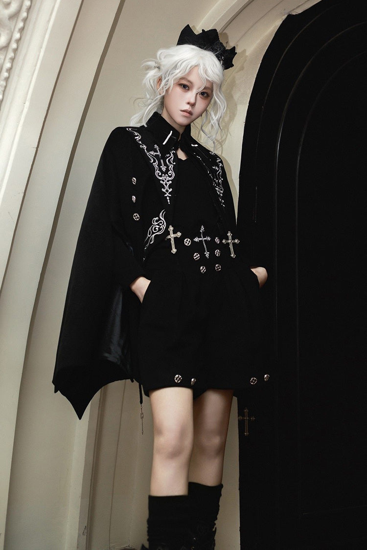 Embroidered Ouji Cloak and Shorts Set for Gothic Style