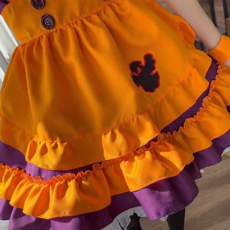 Cute Bow Knot Ghost Embroidery Maid Lolita Dress