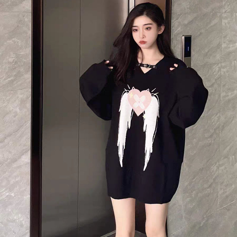 Cool Heart Wing Versatile Sweater MK Kawaii Store