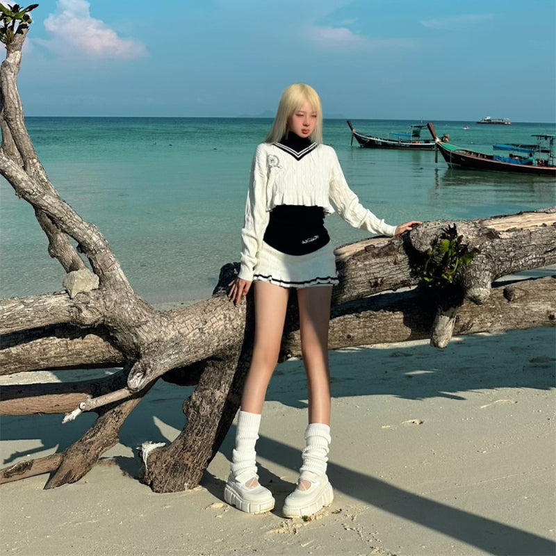 Black and White Top Skirt Set - Heartzcore MK Kawaii Store