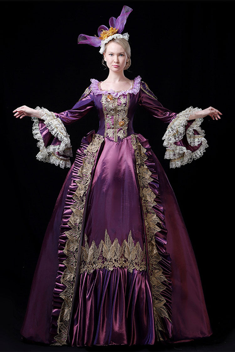 Cream Multi-Layer Lace Victorian Dress with Embroidered Floral Pattern - Altfashion Shop