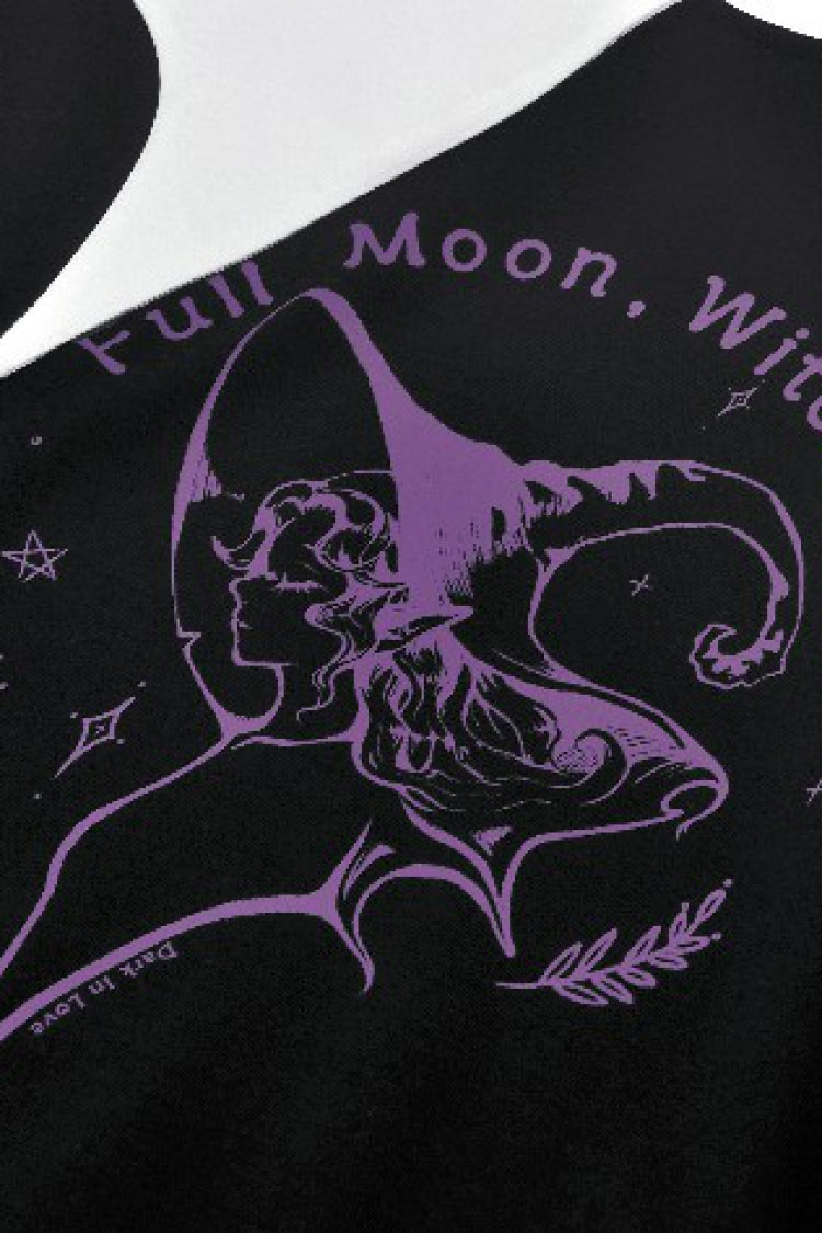 Monochrome Gothic Vintage Sweatshirt with Peter Pan Collar and Long Sleeves