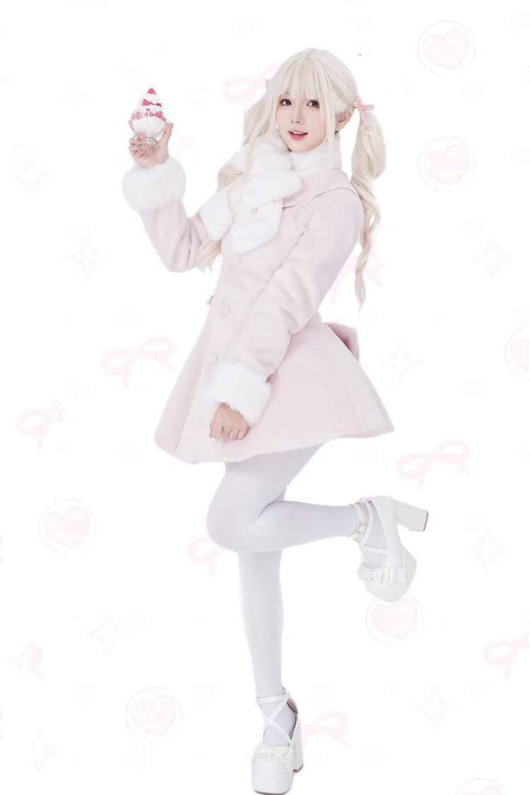 First Love Faux Fur Trimmed Wool Sweet Lolita Winter Coat for Autumn and Cold Seasons