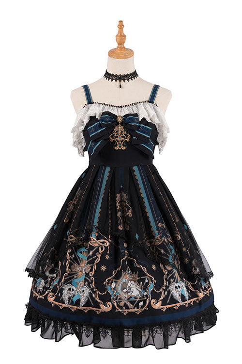 Gothic Lace Ruffle Square Collar Lolita JSK Dress