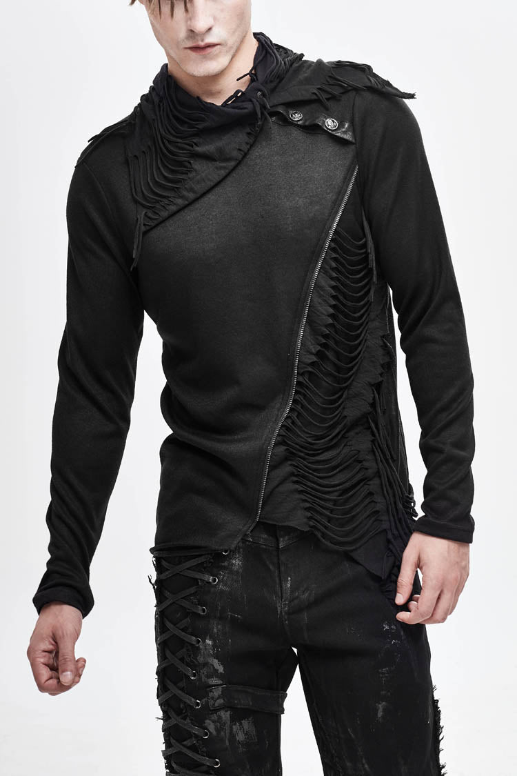 Woolen Punk T-Shirt Irregular Hem