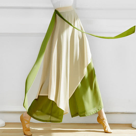 Chic High Waist Lace Up Flowy Wide Leg Casual Pants