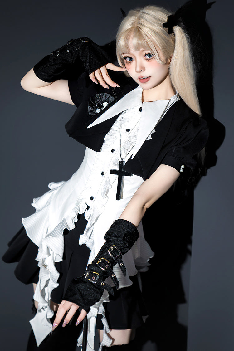 Broken Gemstones Gothic Ruffle Skirt