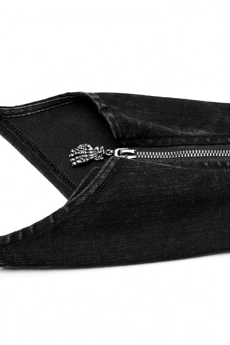 Steampunk Ghost Claw Zipper Slim Irregular Leg Warmers