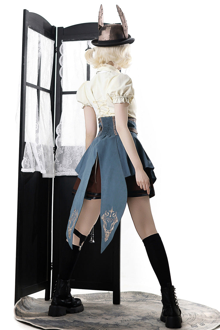 Fairy Town Train Conductor British Academic Embroidered Punk Lolita Skirt Set