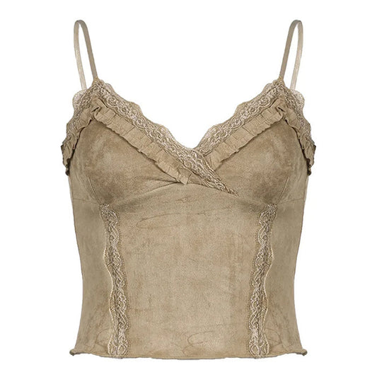 Vintage Lace Trim Cami Top