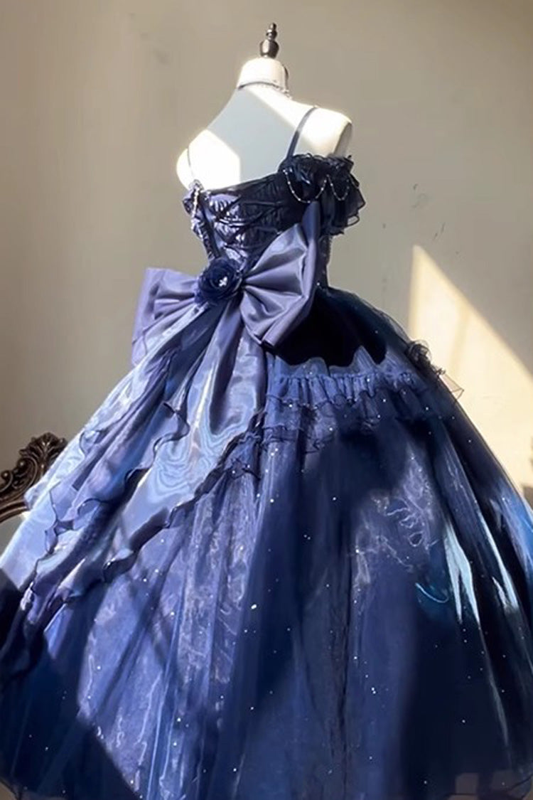 Blue Off-Shoulder Sweet Elegant Princess Lolita Dress with Bow
