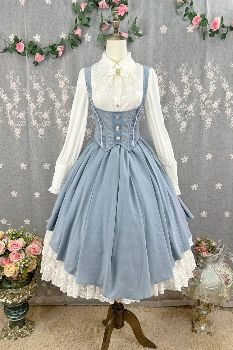 Dreamlike Realm Sleeveless Printed Ruffled Embroidered Corset Elegant Sweet Lolita JSK Dress