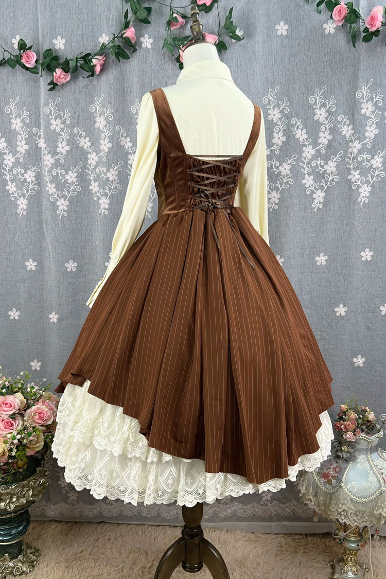 Dreamlike Realm Sleeveless Printed Ruffled Embroidered Corset Elegant Sweet Lolita JSK Dress