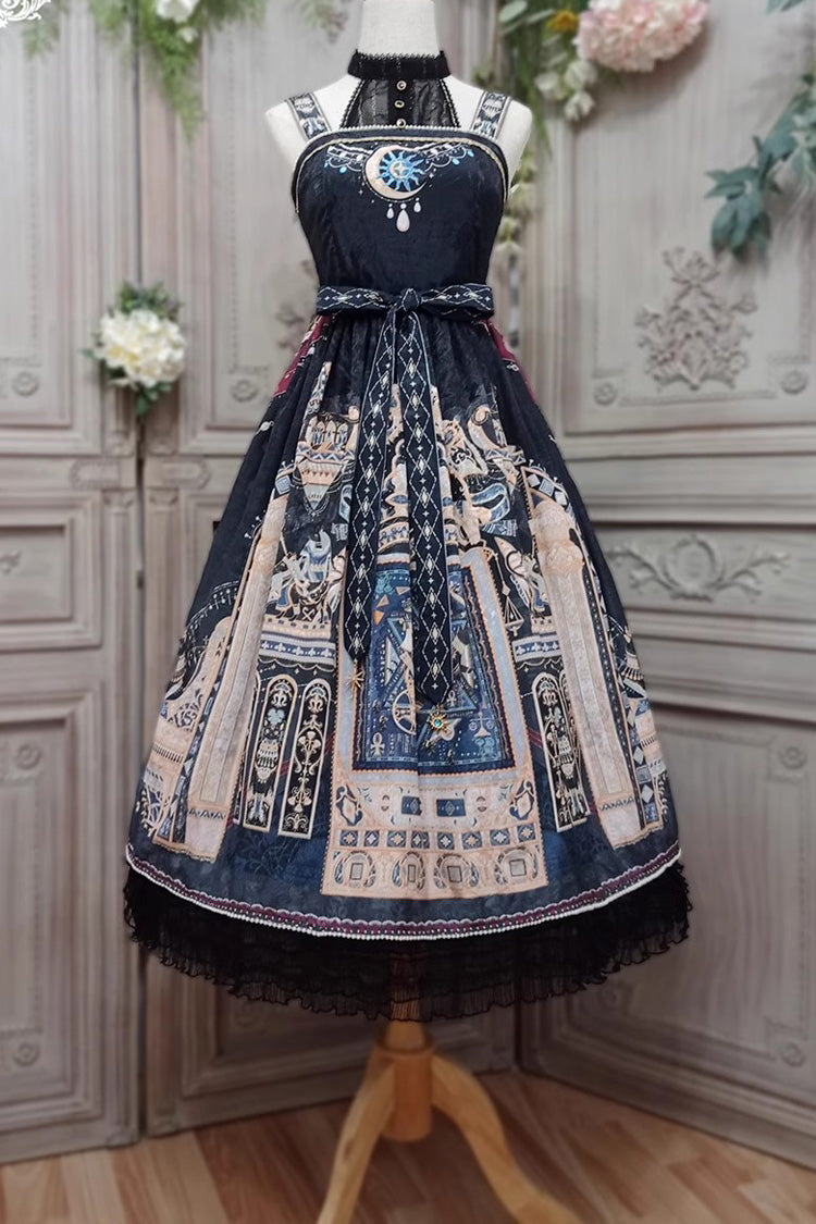 Egyptian Style Print Ruffle Gothic Lolita Dress