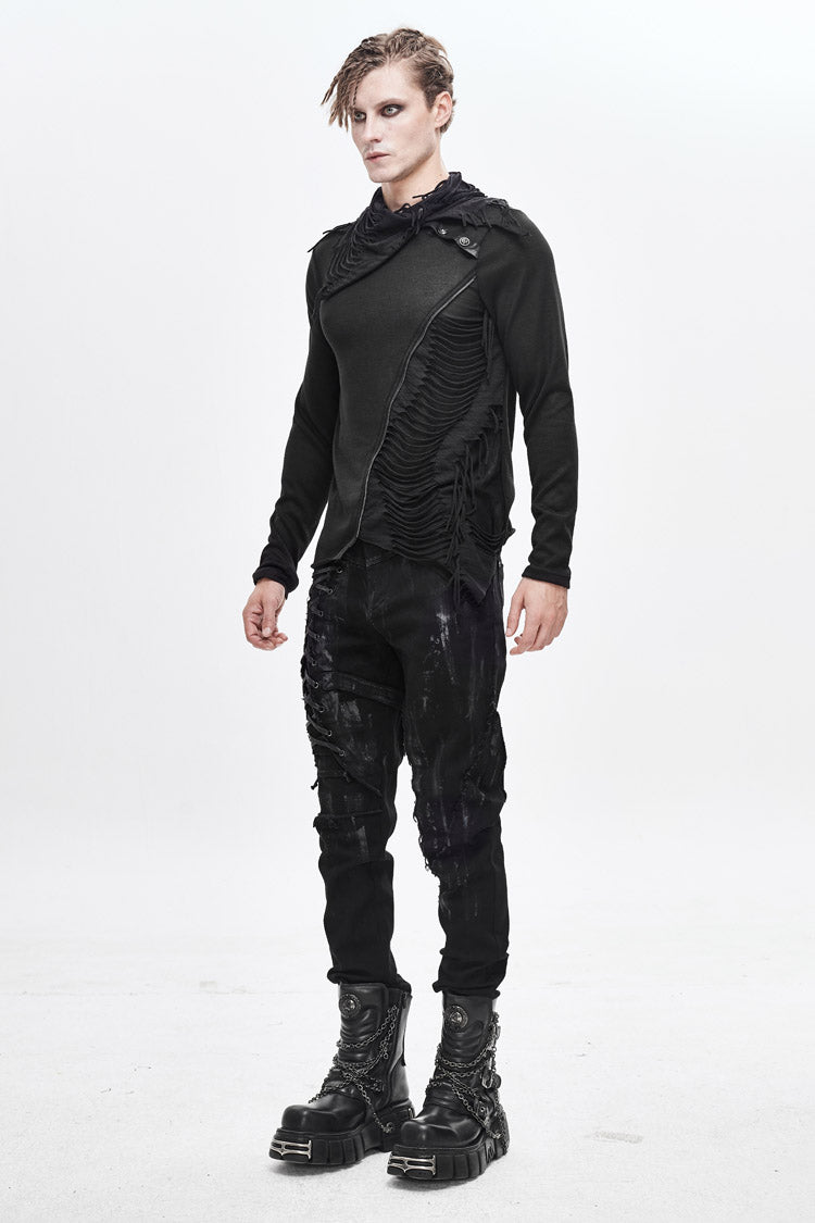 Woolen Punk T-Shirt Irregular Hem