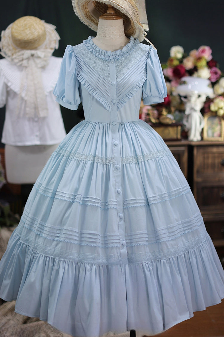Elegant Round Neck Short-Sleeved Ruffled Sweet Lolita Dress