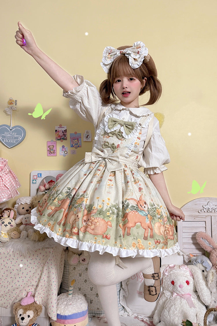Daily Sweet Lolita Strap Dress with Ruffle Bow
