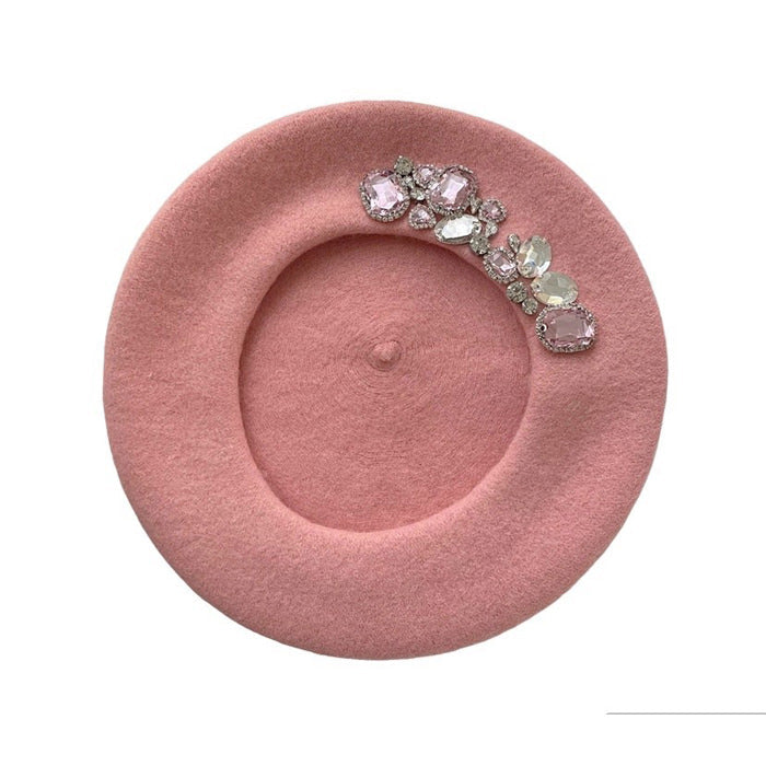 Trendy Rhinestone Beret