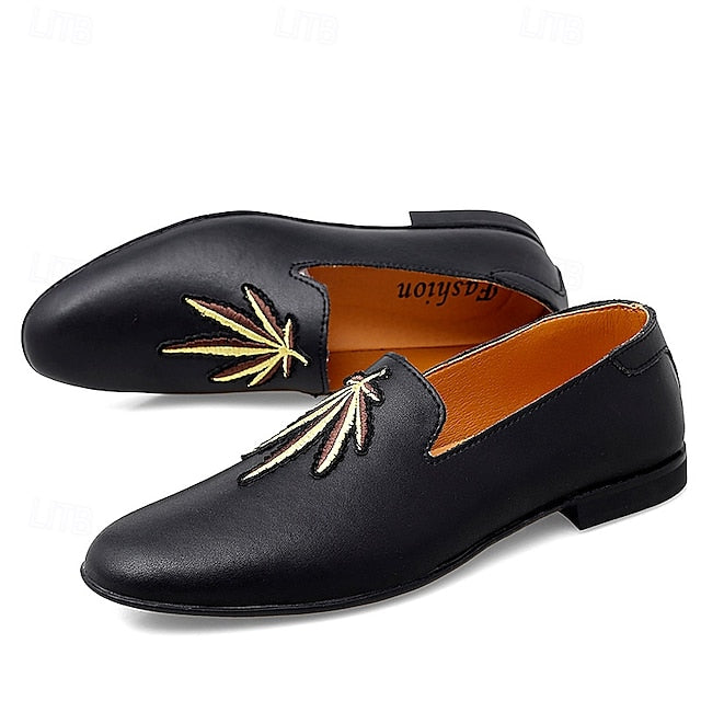 Faux Men's with - White Prom Loafers Shoes Leather Feather