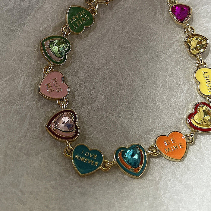 Y2K Colorful Hearts Bracelet