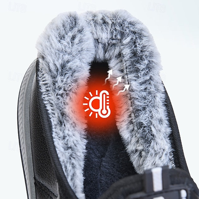 Boots Fleece Slip-Ons Winter Loafers PU lined Men's