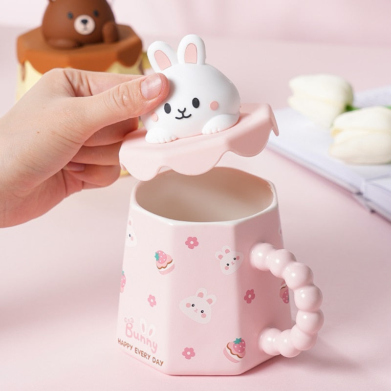 Pastel Animal Mug & Straw Set