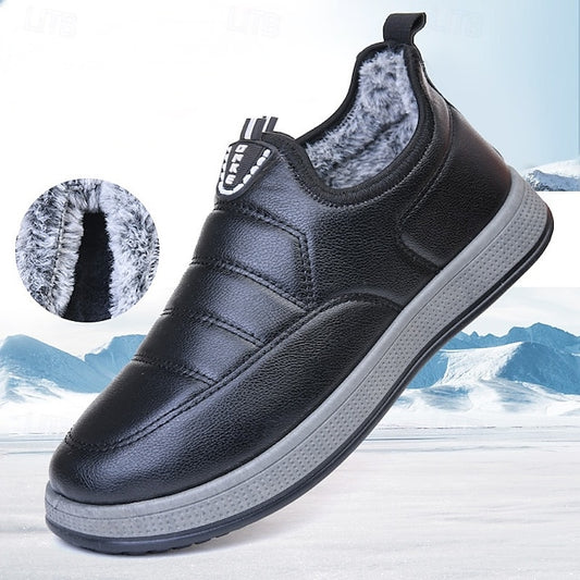 Boots Fleece Slip-Ons Winter Loafers PU lined Men's