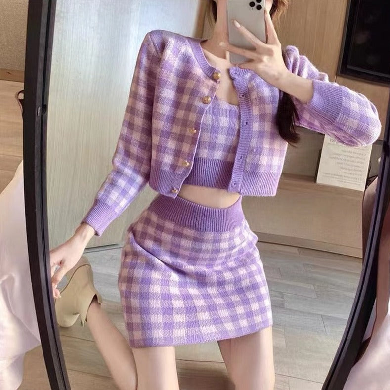 Pretty Prepstar Plaid Outfit Set