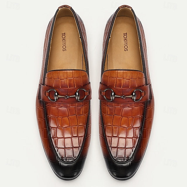 Men's Brown Detail Faux Loafers and with Suede Tassel